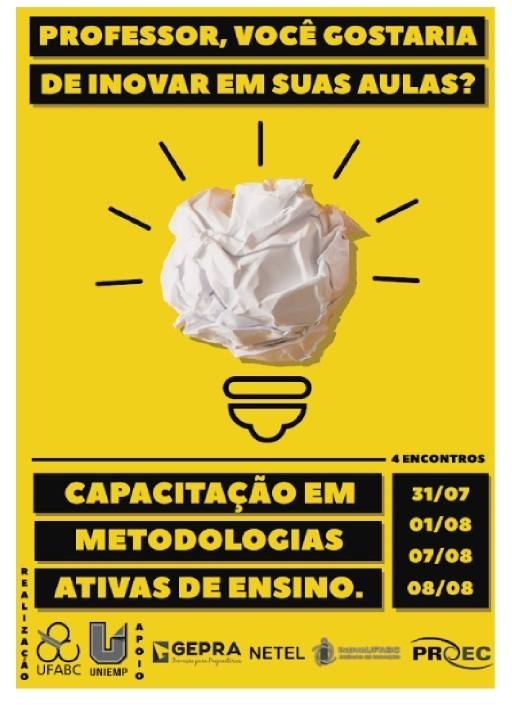 Announcement of the 2019 Active Methodologies workshop.